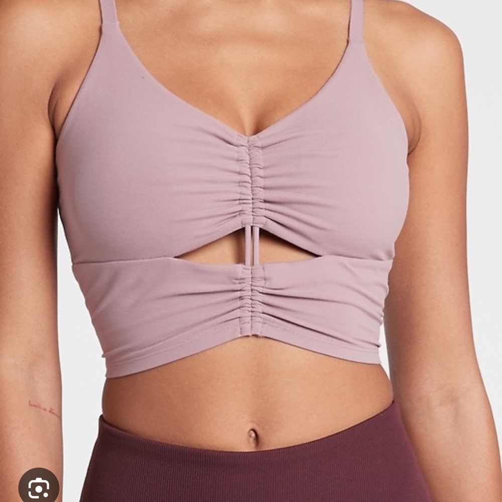 Athleta Cinch Longline Bra Flora Mauve